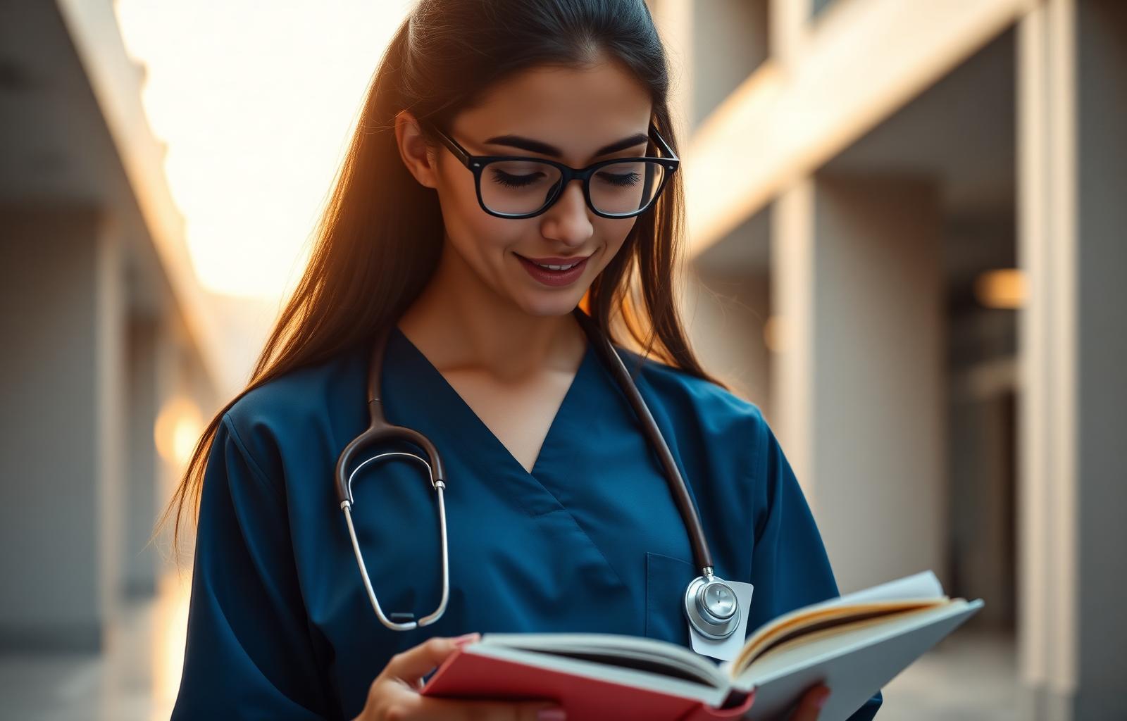 Medical student preparing for MBBS admission with stethoscope and books